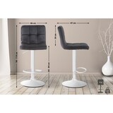 thumbnail of Set de 2 Taburetes de bar Peru en terciopelo Negro/Blanco