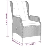 thumbnail of vidaXL 7-tlg. Garten-Essgruppe Hellgrau Poly Rattan