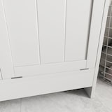 thumbnail of kleankin armario de baño con cestos ropa sucia, mueble ropa sucia con 2 compartimentos, ideal para lavandería, blanco, 66x33x68 cm