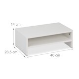 thumbnail of Relaxdays Monitorständer mit Fach, Bildschirmerhöhung für Schreibtisch, HBT: 14 x 40 x 23,5 cm, Bildschirmpodest, weiß