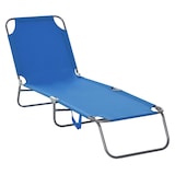 thumbnail of Outsunny tumbona plegable tumbona de jardín con respaldo ajustable en 5 posiciones carga 120 kg para terraza piscina playa 187x55x24 cm