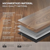 thumbnail of ML-Design PVC Bodenbelag Click Vinyl 4,62 m² 21 Dielen 122x18x0,42 cm Outtrigger Eiche Braun Holzoptik Wasserfest Rutschfest