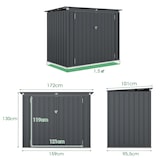 thumbnail of COSTWAY Contenedor para 2 cubos de basura con ruedas, metal galvanizado, cubo de basura con 2 puertas y tapa abatible