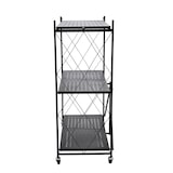 thumbnail of WellHome - Scaffale di stoccaggio pieghevole con 3 ripiani e ruote in nero - 71x34x89 cm