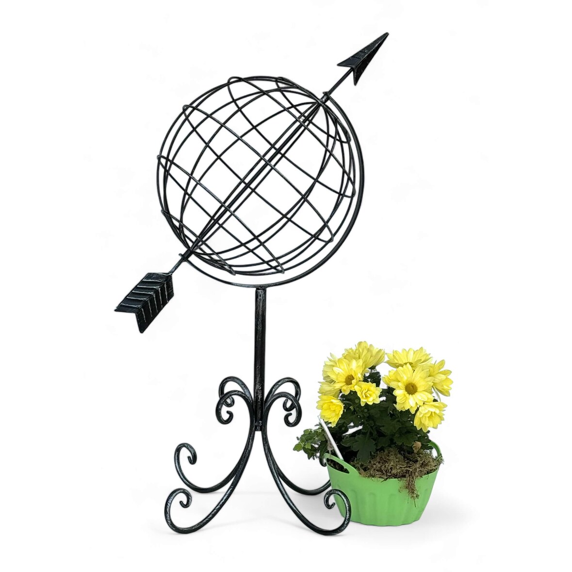 DanDiBo Sonnenuhr Garten Metall Globus 101806 Modern Stehend Sonnenuhr aus Schmiedeeisen 72 cm Gartenuhr Gartendeko