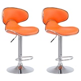 thumbnail of Lot de 2 tabourets de bar Las Vegas V2 similicuir Orange/Chrome