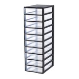 thumbnail of Module 10 tiroirs, 10 x 6 litres, en plastique noir/transparent