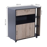 thumbnail of HOMCOM Mobiletto Cucina con Ruote Scaffali e Armadietto in Legno