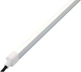 Un tube LED blanc avec un câble noir.