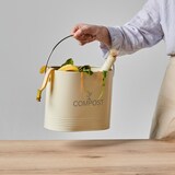 thumbnail of Seau compost ovale beige 3L -  300.00 cl Crème / Ivoire Ovale Métal Guillouard 20.00x10.00 cm
