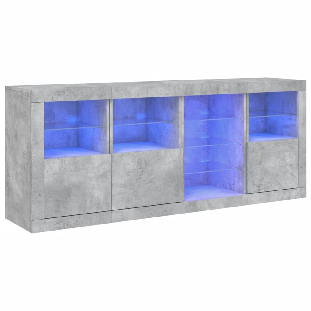 Helloshop26 - Buffet Sideboard Kommode Kleiderschrank Aufbewahrungsmöbel Organizer für Küche Wohnzimmer Lounge mit LED-Beleuchtung 02_0029984