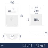 thumbnail of Danieli Store | Cenicero de pared con papelera para exterior en acero con lámina microperforada | 15 L