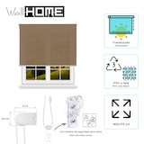 thumbnail of WellHome - Doorschijnend polyester rolgordijn 160 x 175 cm (Breedte x Hoogte) Bruin