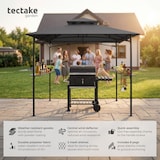 thumbnail of Grillpavillon wetterfest Maracaibo mit Winddach Ablagen 240x150x250cm anthrazit für BBQ - 406388
