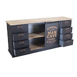 thumbnail of Mobile credenza da interno salotto bar pub e ristoranti in acciaio e legno con 8 cassetti e ante scorrevoli Linea Industrial