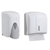 thumbnail of CleanSV® Via Set Weiss  Seifenspender 500 ml. und Papierhandtuchspender