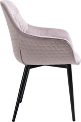 thumbnail of SalesFever Tischgruppe 160 x 85 cm | 5-tlg. | 35 mm Platte Akazie natur | H-Gestell Metall schwarz | 4 Stühle aus Samt | rose – schwarz