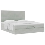 thumbnail of vidaXL Ottoman-Bett mit Matratzen Hellgrau 160x200 cm Samt