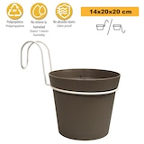 thumbnail of Artplast - 4 Zylindertöpfe Ø 14 cm mit Polypropylen-Haken Grau