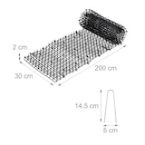 thumbnail of Relaxdays Dornengitter, Marder- & Katzenabwehr, BxT: 200 x 30 cm, Schutz für Beete & Pflanzen, mit 8 Erdankern, schwarz