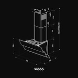 thumbnail of Wiggo WE-B643G(W) - Schuine Afzuigkap - 60cm - Wit Triple Glas