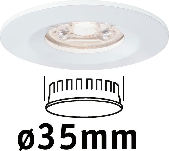 Paulmann LED Einbauleuchte Nova Mini Coin Einzelleuchte starr IP44 rund 65mm  Coin 4W 310lm 230V  2700K Weiß matt 94298