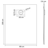 thumbnail of Helloshop26 - Rechthoekige douchebak voor badkamer huis interieur standaard 9 cm afvoergat smc 100 x 80 cm wit 02_0003445