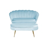 thumbnail of SalesFever Muschel-Sofa | Bezug Samt-Stoff | Gestell Metall goldfarben | B 136 x T 77 x H 78 cm | hellgrau