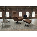 thumbnail of KAWOLA Relaxsessel FERREIRA Drehsessel Lederfaserstoff cognac mit Hocker