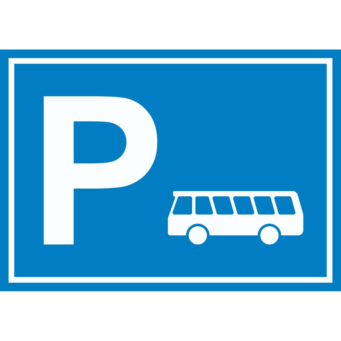 Bus Reisebus Parkplatz Schild waagerecht A2 (420x594mm)