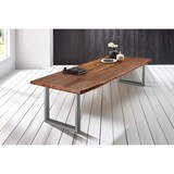 thumbnail of SAM® Esstisch Baumkante massiv Akazie nussbaumfarben 240 x 110 silber VALIN