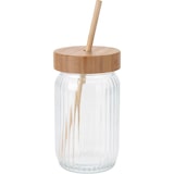 thumbnail of WellHome - Vaso de cristal con tapa de bambú de 500ml