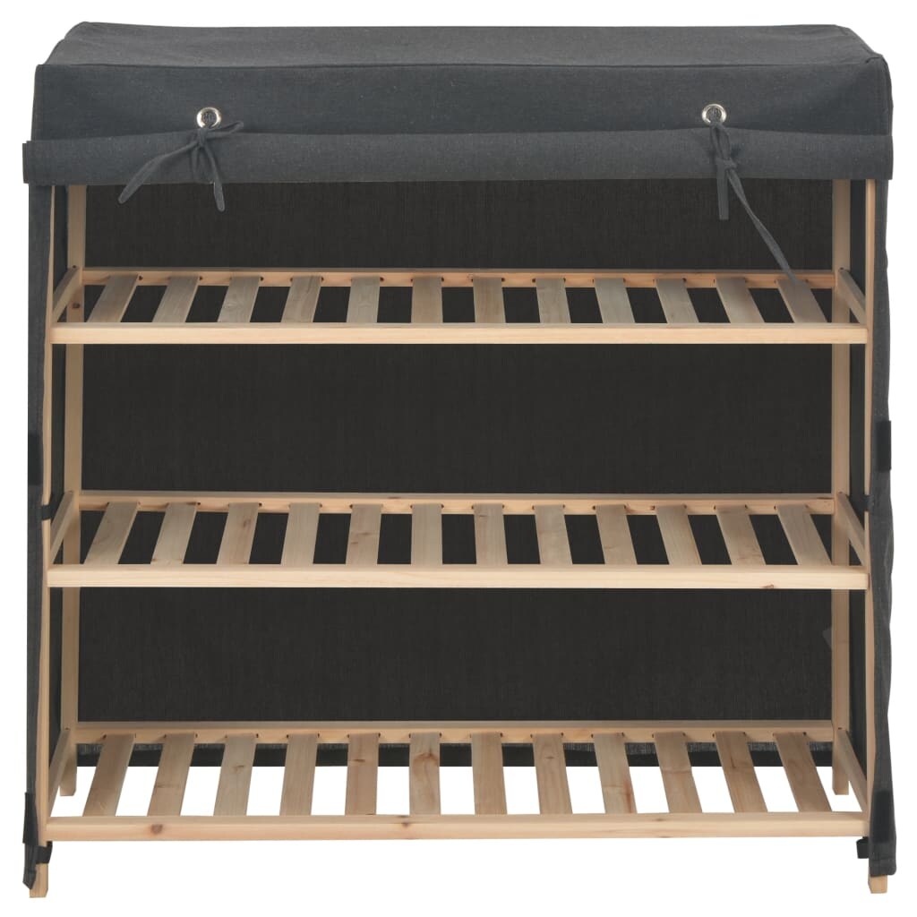 vidaXL Schuhschrank mit Abdeckung Grau 79 x 40 x 80 cm Stoff