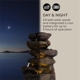 thumbnail of Savona Solarbrunnen 2,8 W Polyresin 5h Akku LEDs Steinoptik Brauner Stein