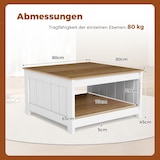 thumbnail of COSTWAY 2-Tier Holz Couchtisch, Landhaus Stil Beistelltisch mit Aufbewahrungsraum, Couchtisch