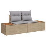 thumbnail of vidaXL 9-teiliges Gartenset mit Kissen in Beige aus Poly Rattan und Akazienholz