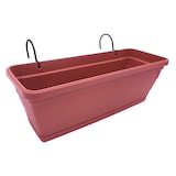 thumbnail of Balkonkasten terrakotta 50cm mit Halterung Blumenkasten Pflanzkasten Pflanztopf Terrakotta