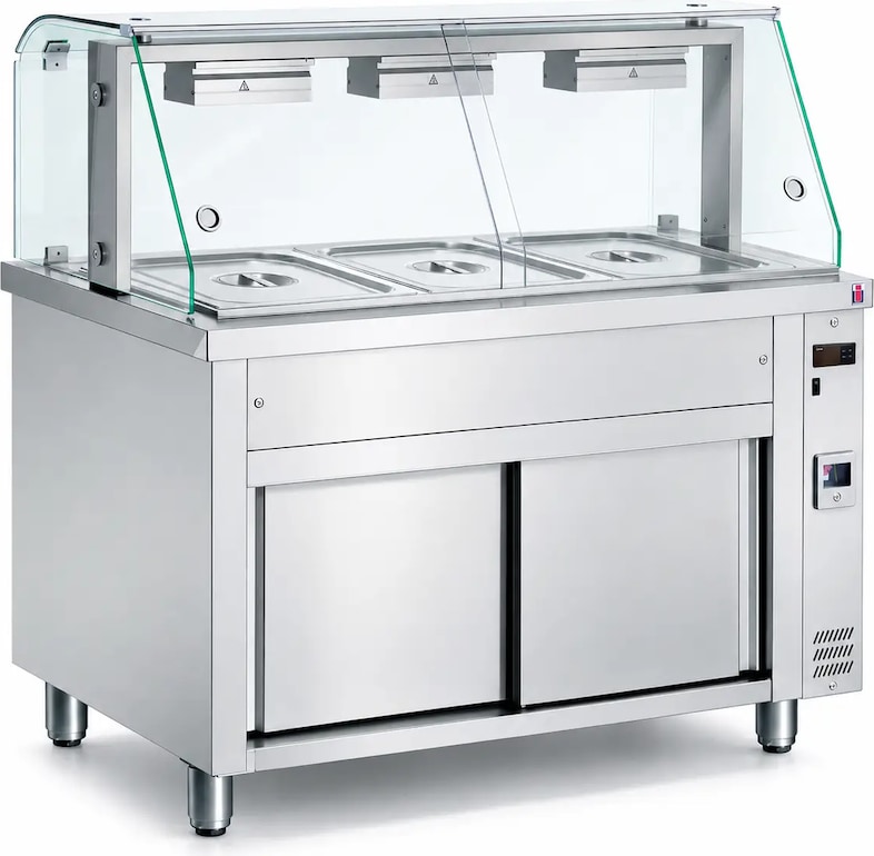 Vitrine Chauffante Bain-Marie Professionnelle 3 GN 1/1 – OBM3