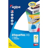 thumbnail of 192 étiquettes blanches multi-usage, format 56 x 34 mm (16 feuilles A5 / cdt)