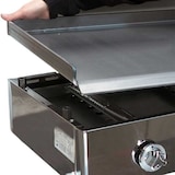 thumbnail of MBH - Gaskookplaat met 2 branders en 1 gelamineerde bakplaat 40 x 40 in het midden voor keuken van bar, restaurant en horeca.