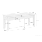 thumbnail of Sitzbank Küchenbank Kiefer natur massiv Holzbank Polsterbank 120x40 grau 90.71-39P21