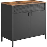 thumbnail of Metallschrank 80 x 40 x 76 cm, mit Doppeltür, Magnetverschluss, Verstellbarer Einlegeboden, Flügeltürenschrank Aktenschrank, Braun-schwarz