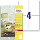 thumbnail of Avery Zweckform L4774REV-20 Wetterfeste Etiketten, ablösbar, 99,1 x 139 mm, 20 Bogen/80 Etiketten, weiß