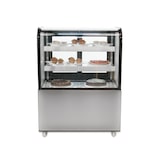 thumbnail of Vitrina refrigerada con ruedes, 2 estantes/puertas, acero inox./cristal, 122x91.5x67.5 cm, refrigeración por aire, 270L, negra/plateada, Polar CG841