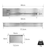 thumbnail of 80 cm Edelstahl Brennkammer Doppelwandig 4,0 Liter I Bio Ethanol Brenner Einsatz I Einbaubrenner I auch Outdoor I Feuerstelle I Gartenfeuer