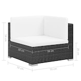 thumbnail of 6-tlg. Garten-Lounge-Set mit Auflagen Poly Rattan Schwarz