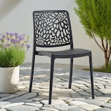 thumbnail of Set van 4 stapelbare stoelen van polypropyleen met glasvezel, voor tuin of binnengebruik, waterafstotend en duurzaam, modern design – SOLE – Zwart