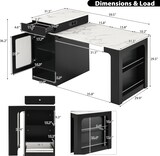 thumbnail of Ausziehbarer Esstisch MDF/Glas Weiß/Schwarz 80x71-151x92 cm mit Stauraum