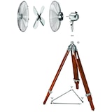 thumbnail of Tarrington House Ventilateur sur pied SF1223W, métal / bois, Ø 39 x 127 cm, 3 vitesses, avec trépied, argent / marron