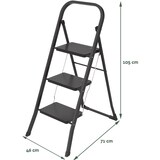 thumbnail of BRASQ Huishoudtrap 3-treden Zwart - keukentrap inklapbaar metaal voor Particulier en professioneel gebruik - Trap Ladder - Anti slip